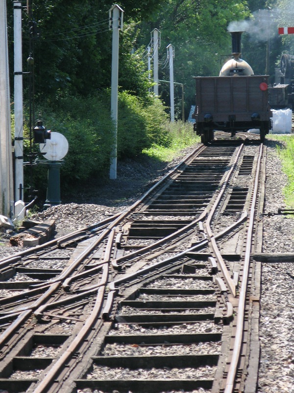 Broad gauge train on a mixed gauge track - enlarge